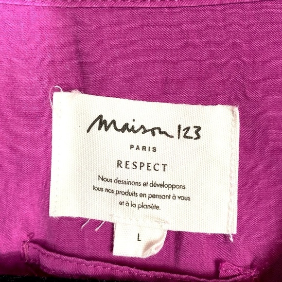 Madison 123 NAYAA SHIRT DRESS Fuscia Button-Down Shirt Dress Midi size Large - Picture 10 of 15